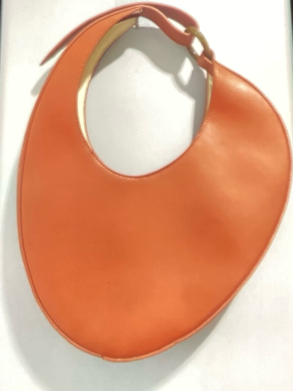 Asymmetrical Orange Trendy Crescent Leather Shoulder Bag